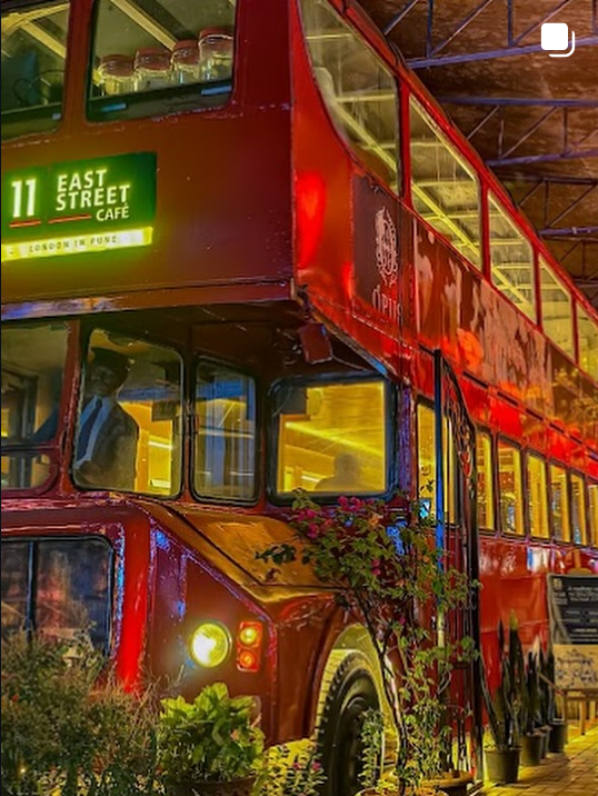 England bus at 11 East Street Café